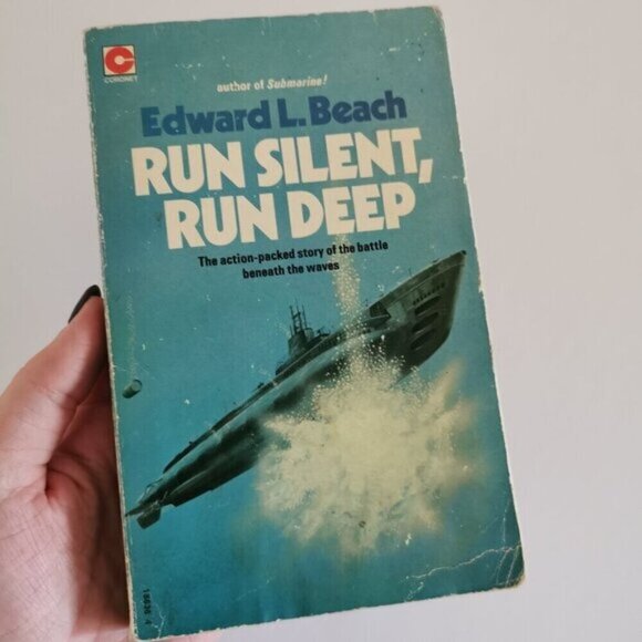 1974 Run Silent Run Deep Paperback Edward L Beach Coronet Submarine Fiction Hist - Picture 1 of 8